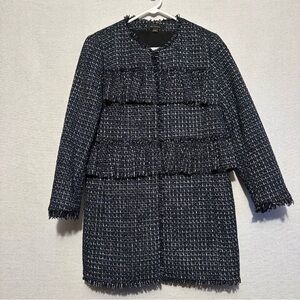 Ann Taylor Black and White Tweed Blazer Size S